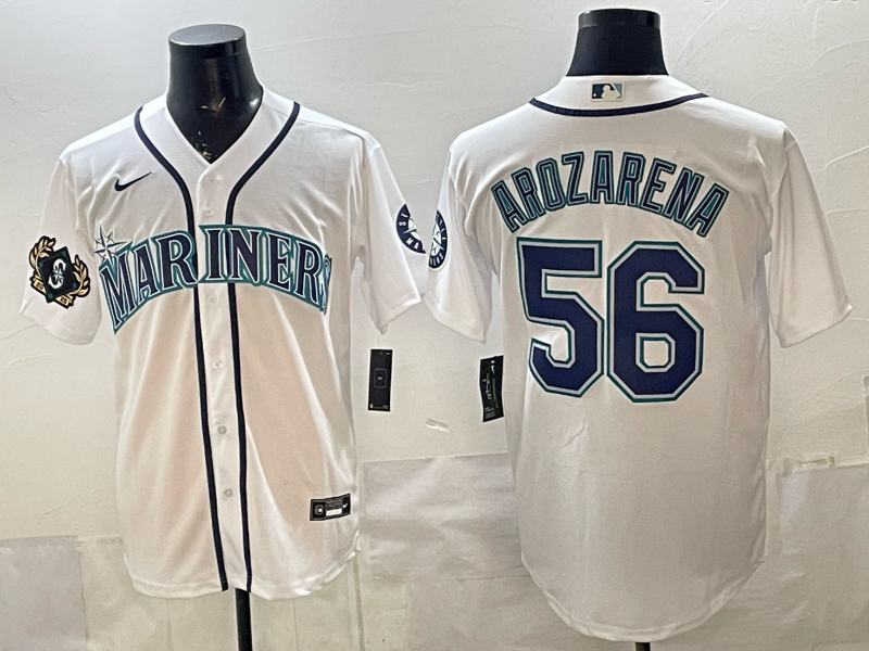 Men 2026 Seattle Mariners #56 Arozarena white Nike MLB Jersey 011